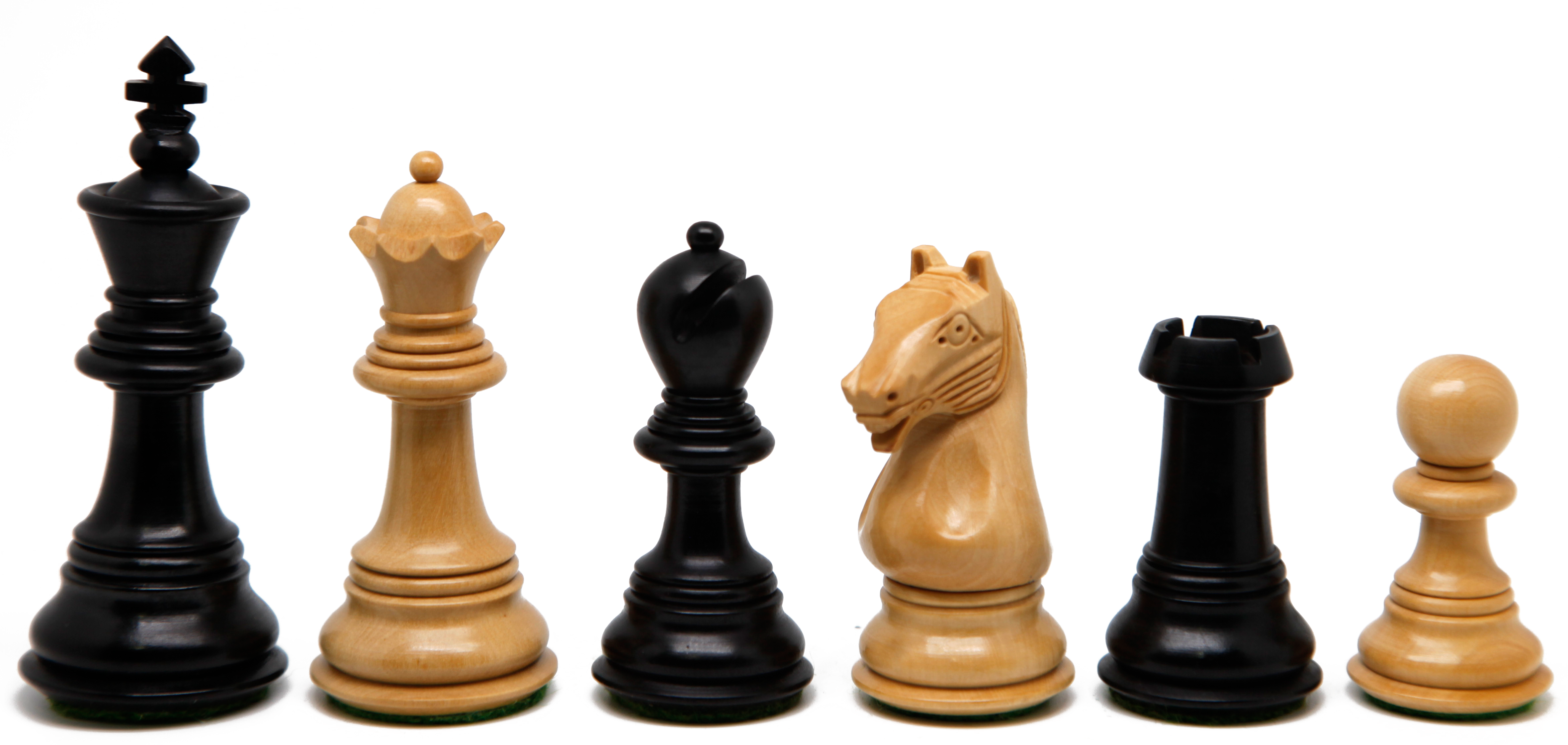 VI/ Piezas de ajedrez modelo Bevelled "3.50" Ebanizado. 5576