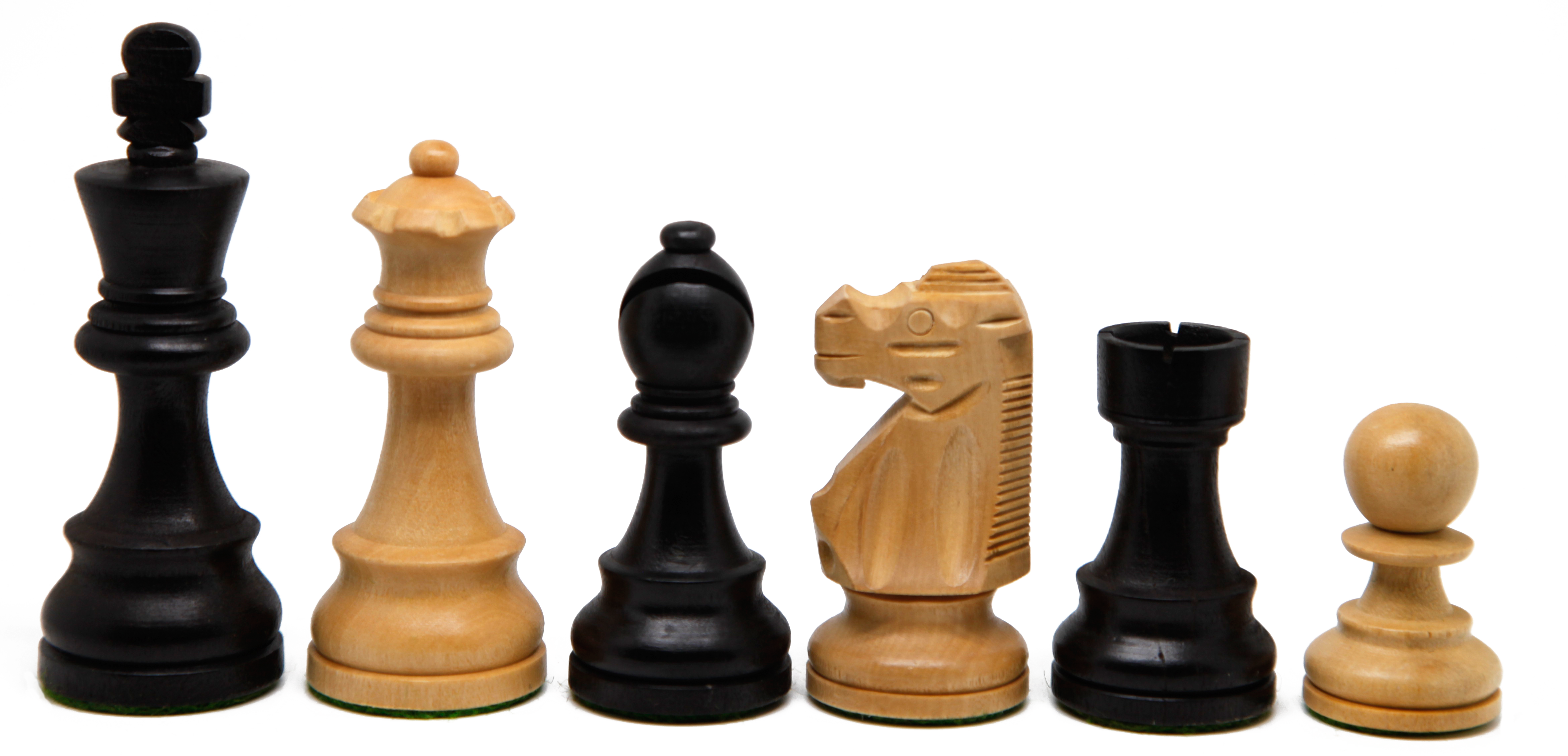 VI/ Piezas de ajedrez modelo French "3,50" Ebanizado. 5165