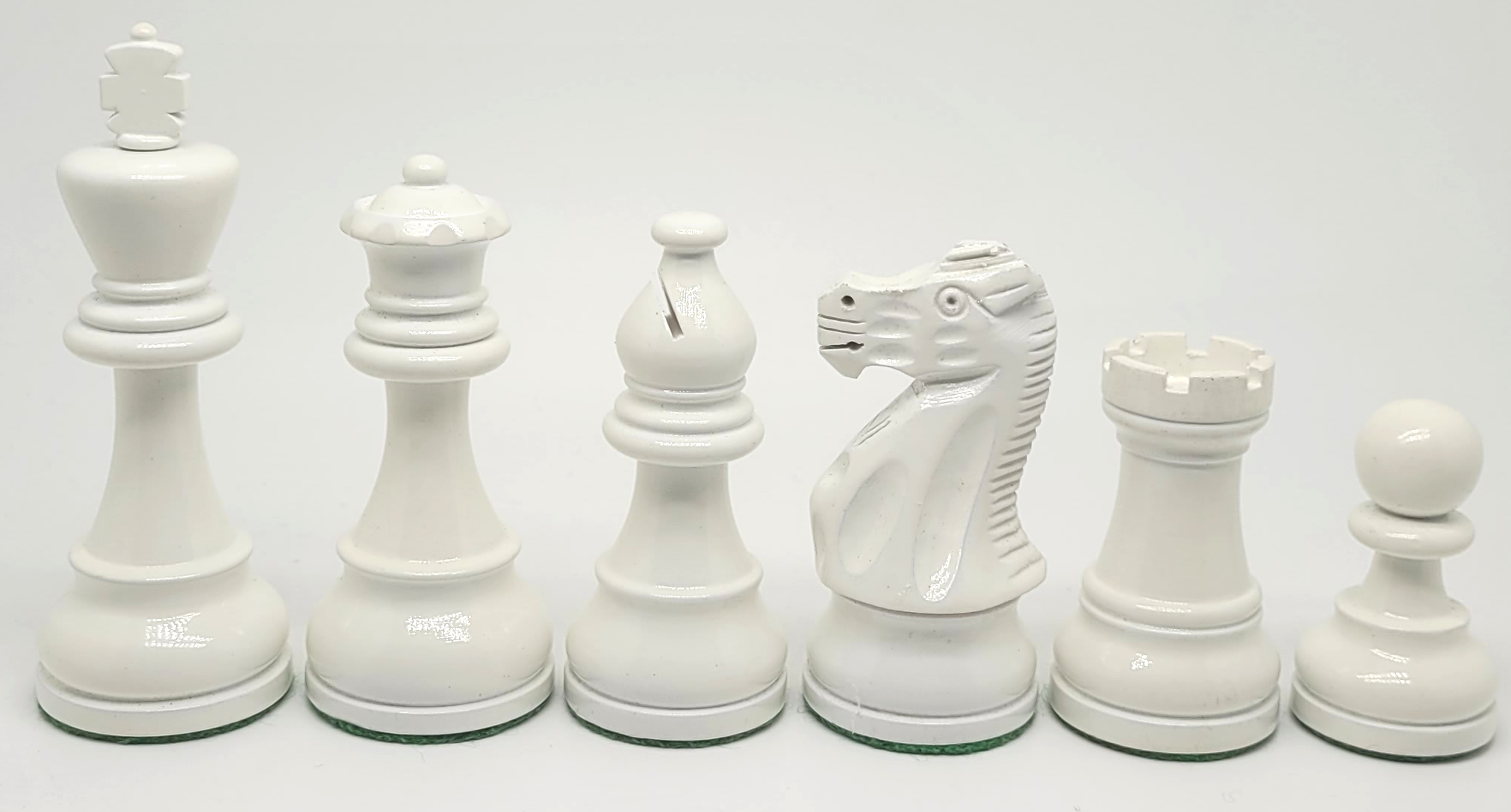 VI/ Piezas de ajedrez American Staunton blanco/negro "3,75" lacadas (S01).