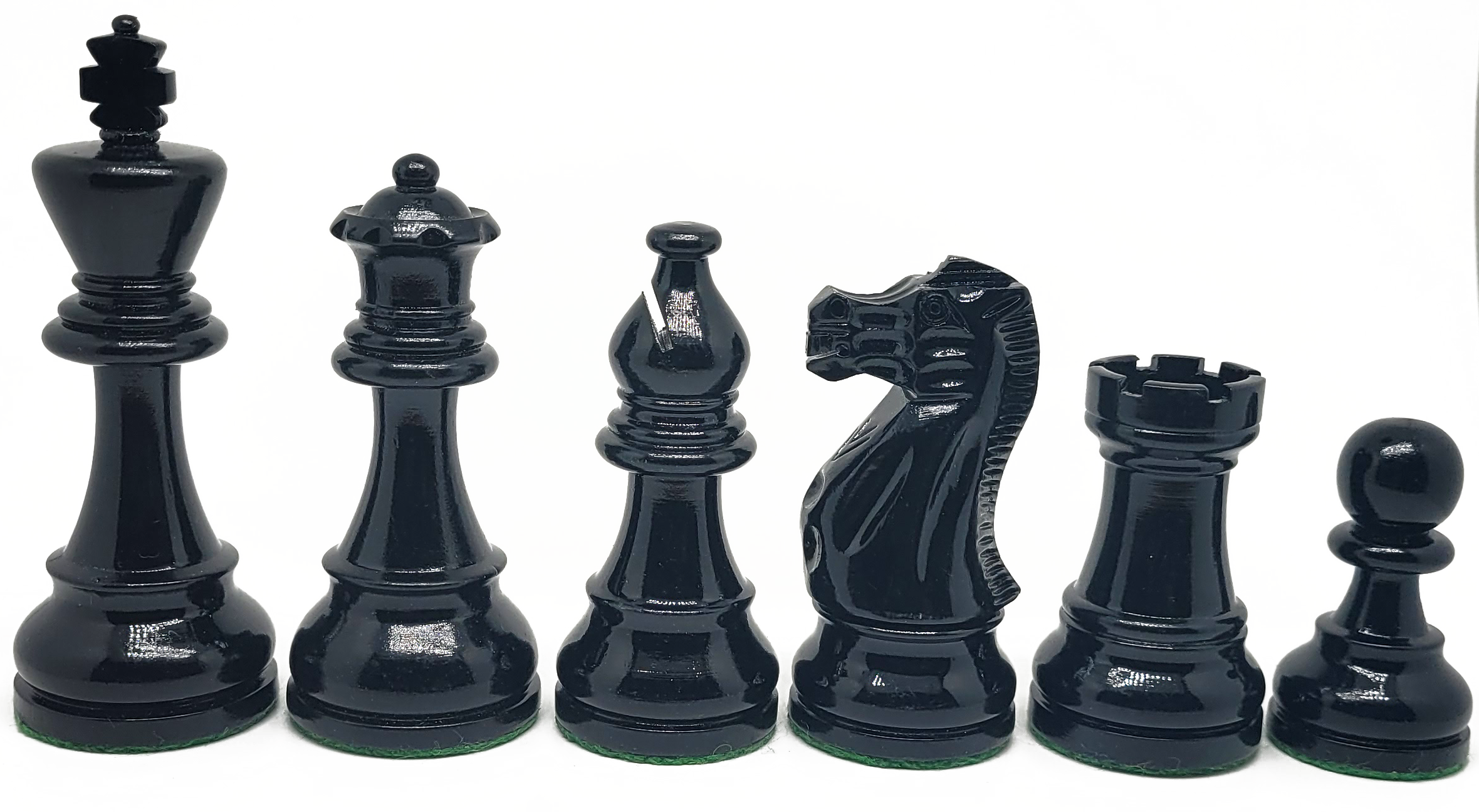 VI/ Piezas de ajedrez American Staunton blanco/negro "3,75" lacadas (S01).