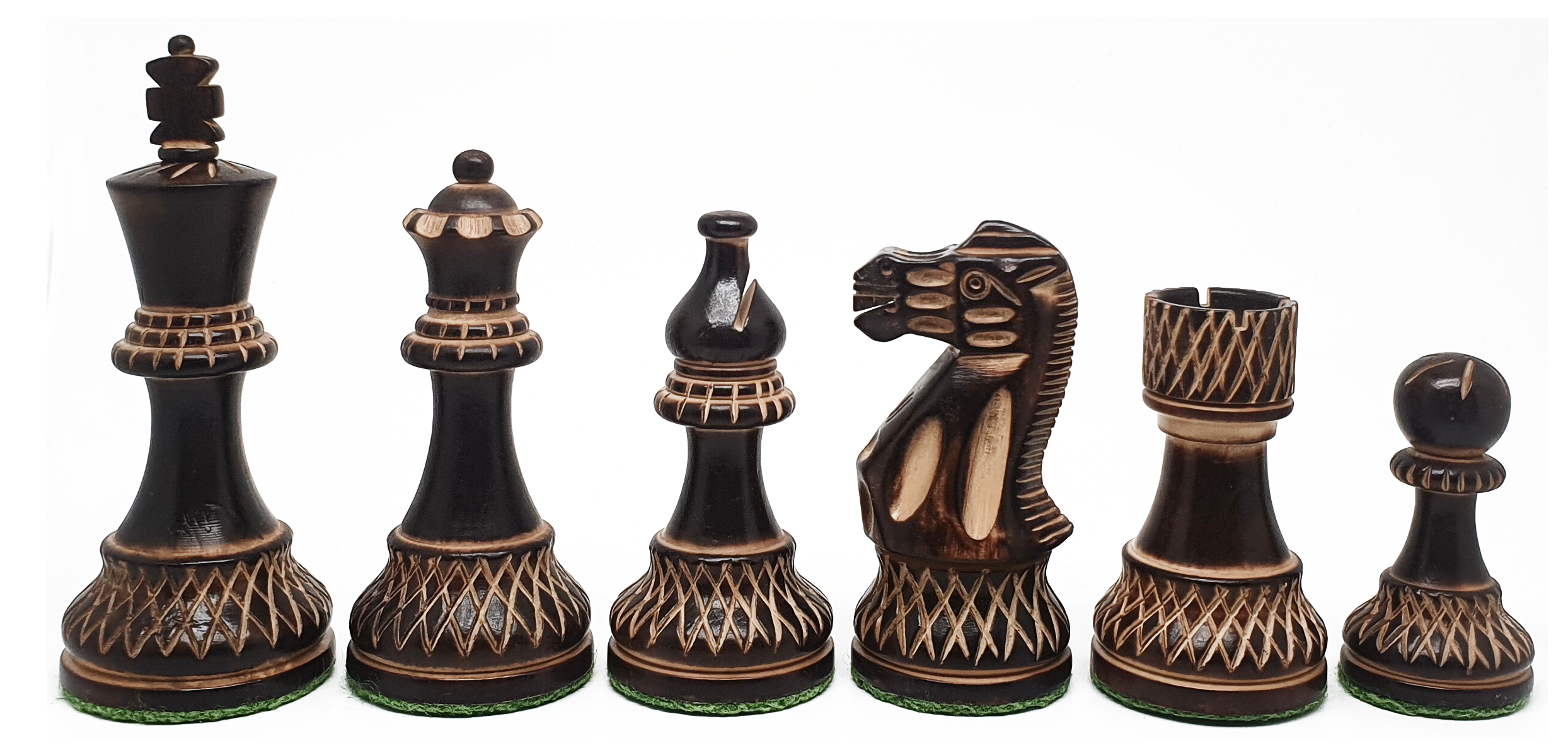 VI/ Piezas de ajedrez modelo Burnt Classic "3.75" Ebanizado.