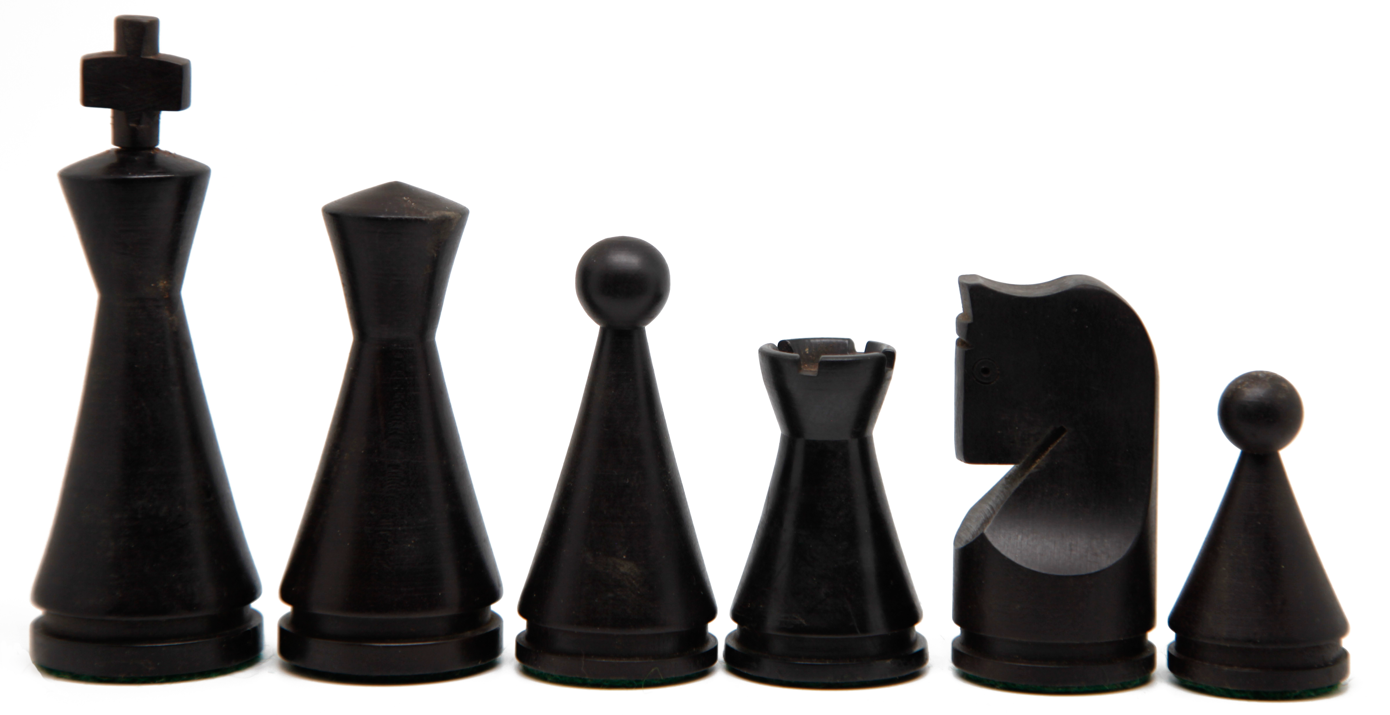 VI/ Piezas de ajedrez modelo Cone modernas "3.75" Ebanizado.