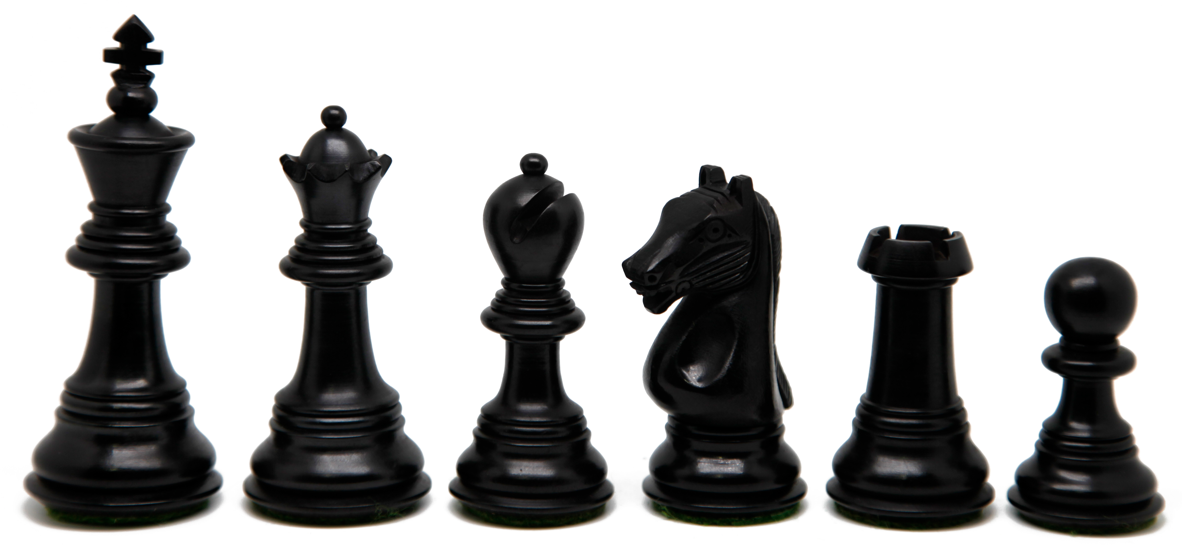 VI/ Piezas de ajedrez modelo Bevelled "3.50" Ebanizado.