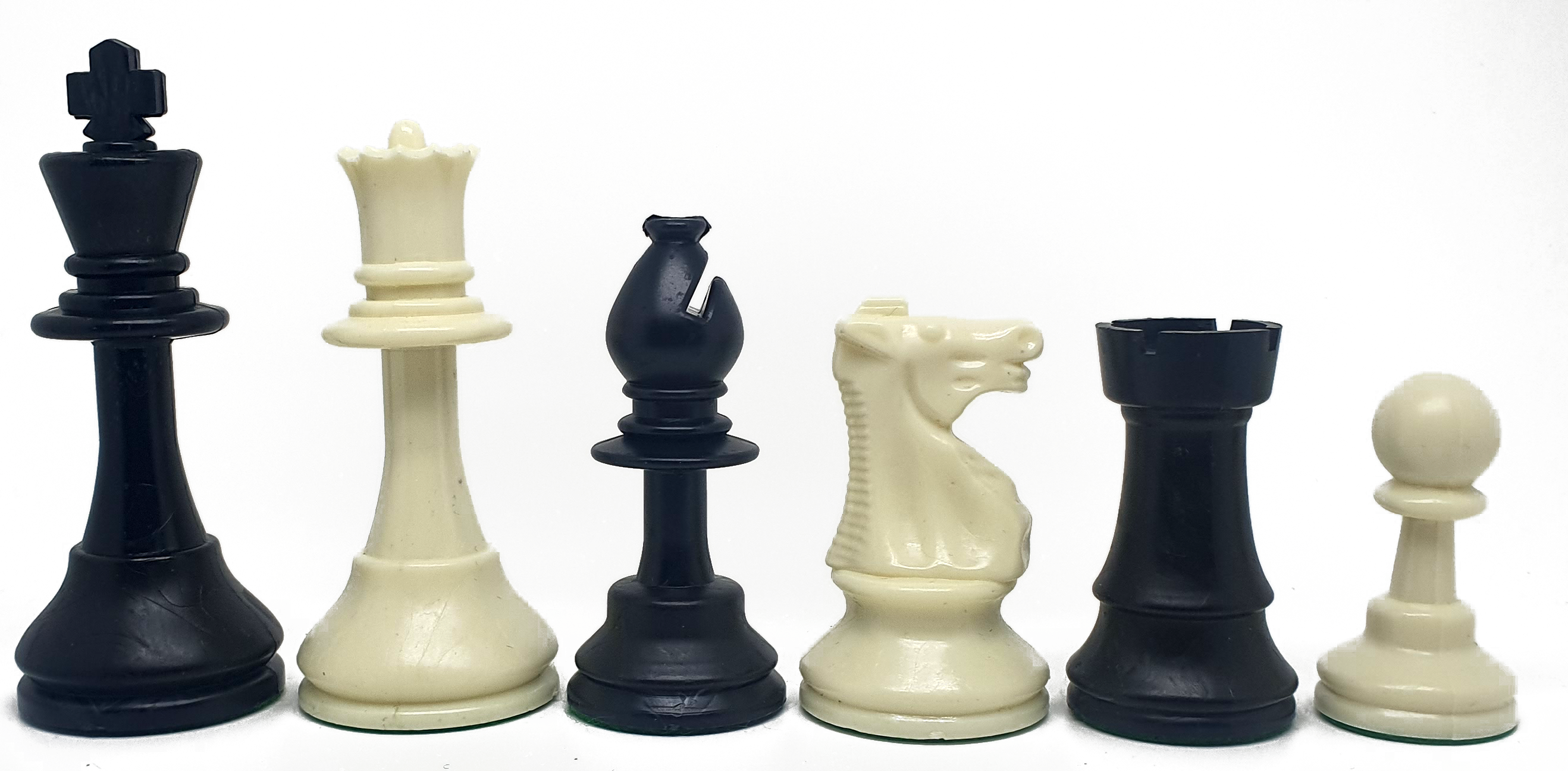 Piezas de ajedrez de plástico Staunton 5 estándar. Doble dama (altura del rey: 9cm)