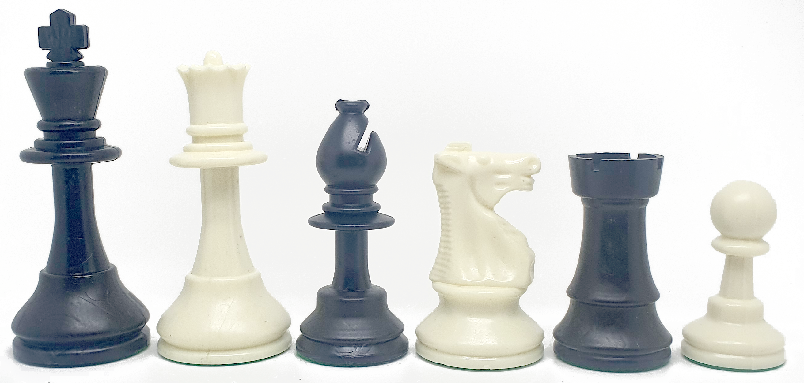 Piezas de plástico Staunton 5 estándar. Doble dama (altura del rey: 9cm)