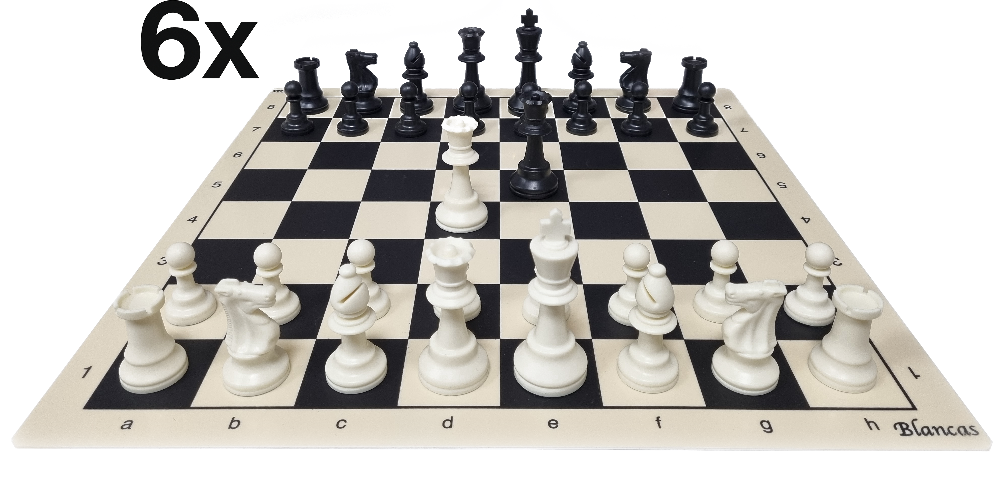 Oferta 003 para clubes de ajedrez y colegios: 6 juegos Staunton de plástico 5 lastradas. 3877